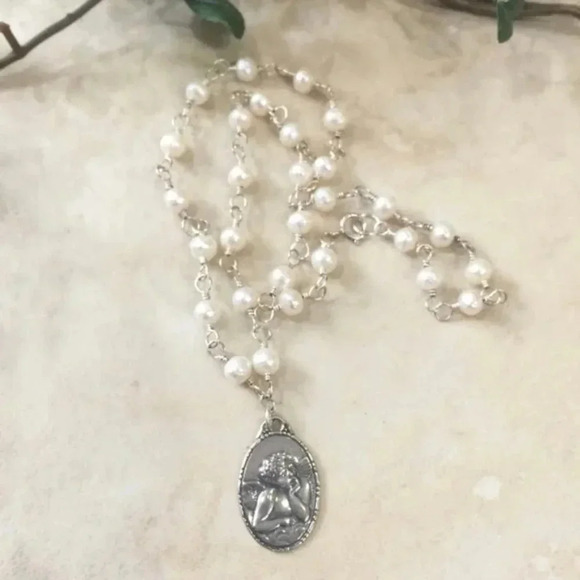 Pearl Necklace, Cultured Freshwater Pearls, Faceted Pearls,...